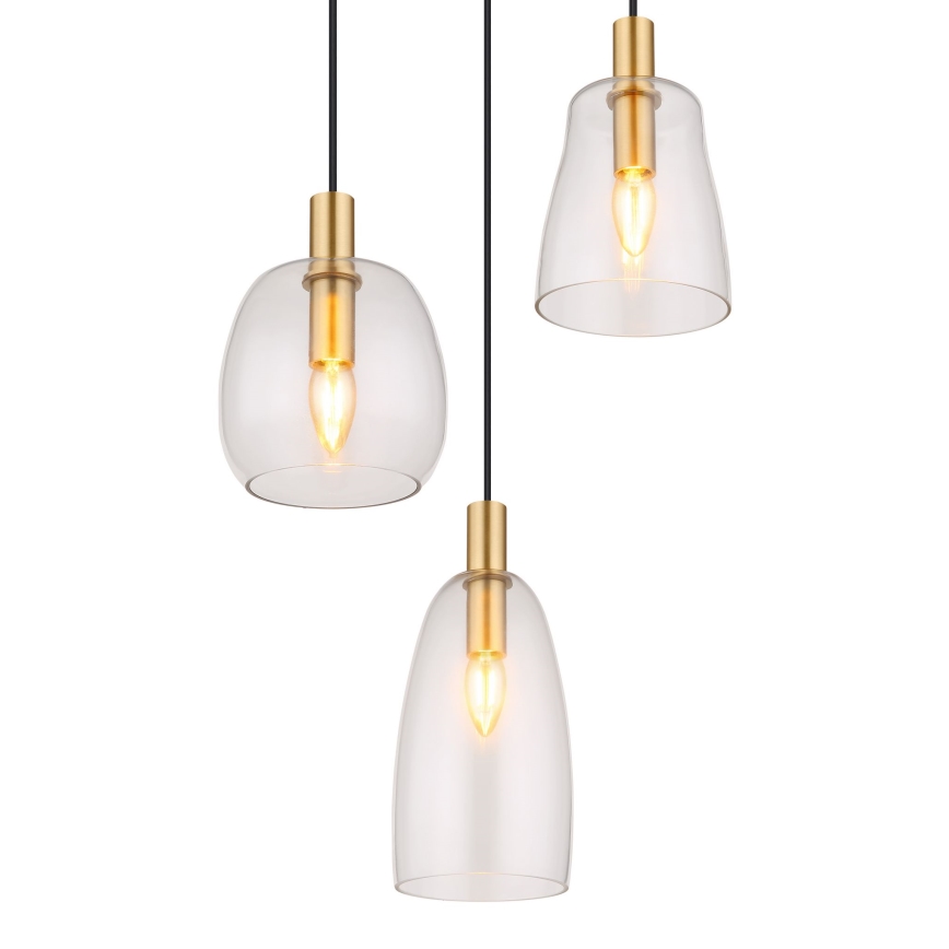 Globo - Κρεμαστό φωτιστικό οροφής 3xE14/40W/230V διάμετρος 43 cm ορείχαλκος