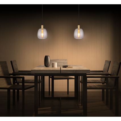 Globo - Κρεμαστό φωτιστικό οροφής 1xE14/40W/230V διάμετρος 16 cm ορείχαλκος