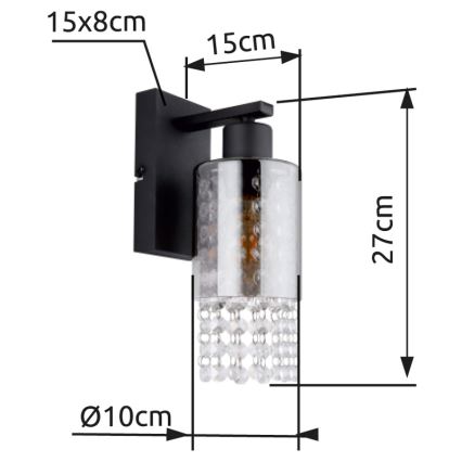 Globo - Λάμπα τοίχου 1xE27/40W/230V μαύρο