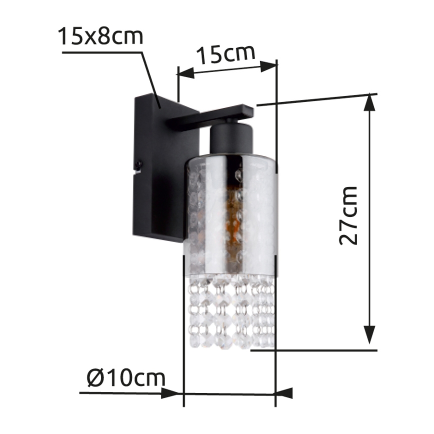Globo - Λάμπα τοίχου 1xE27/40W/230V μαύρο