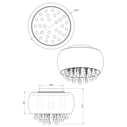 Globo - Φως οροφής 5xE14/25W/230V