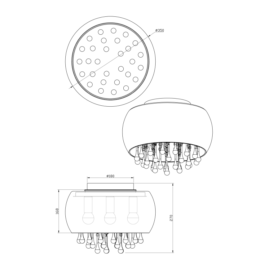 Globo - Φως οροφής 5xE14/25W/230V