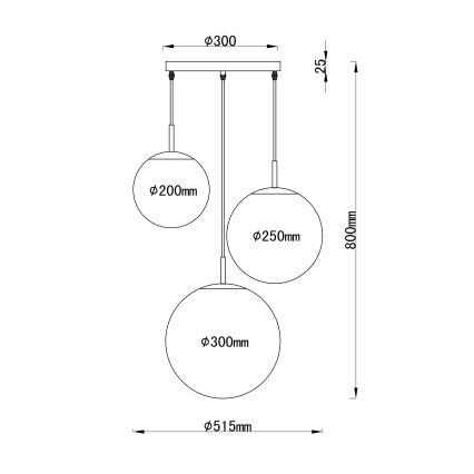 Globo - Πολύφωτο σε σχοινί 3xE27/60W/230V