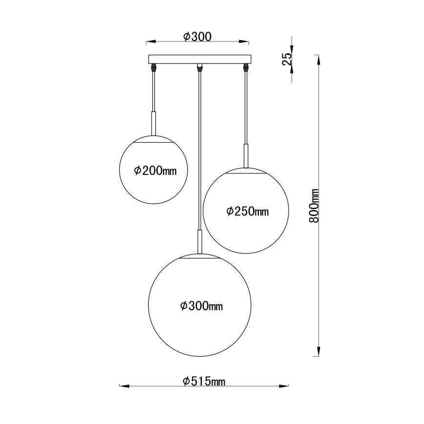 Globo - Πολύφωτο σε σχοινί 3xE27/60W/230V