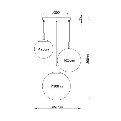 Globo - Κρεμαστό φωτιστικό οροφής τρίφωτο 3xE27/60W/230V