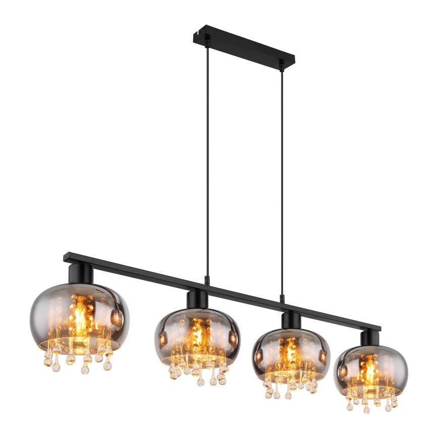 Globo - Κρεμαστό φωτιστικό οροφής 4xE27/9W/230V μαύρο
