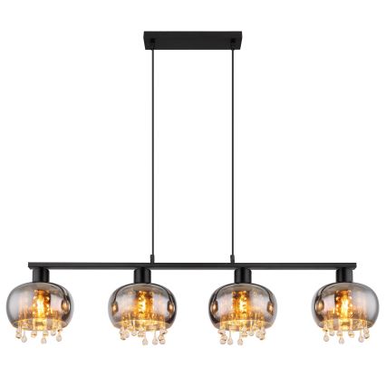 Globo - Κρεμαστό φωτιστικό οροφής 4xE27/9W/230V μαύρο