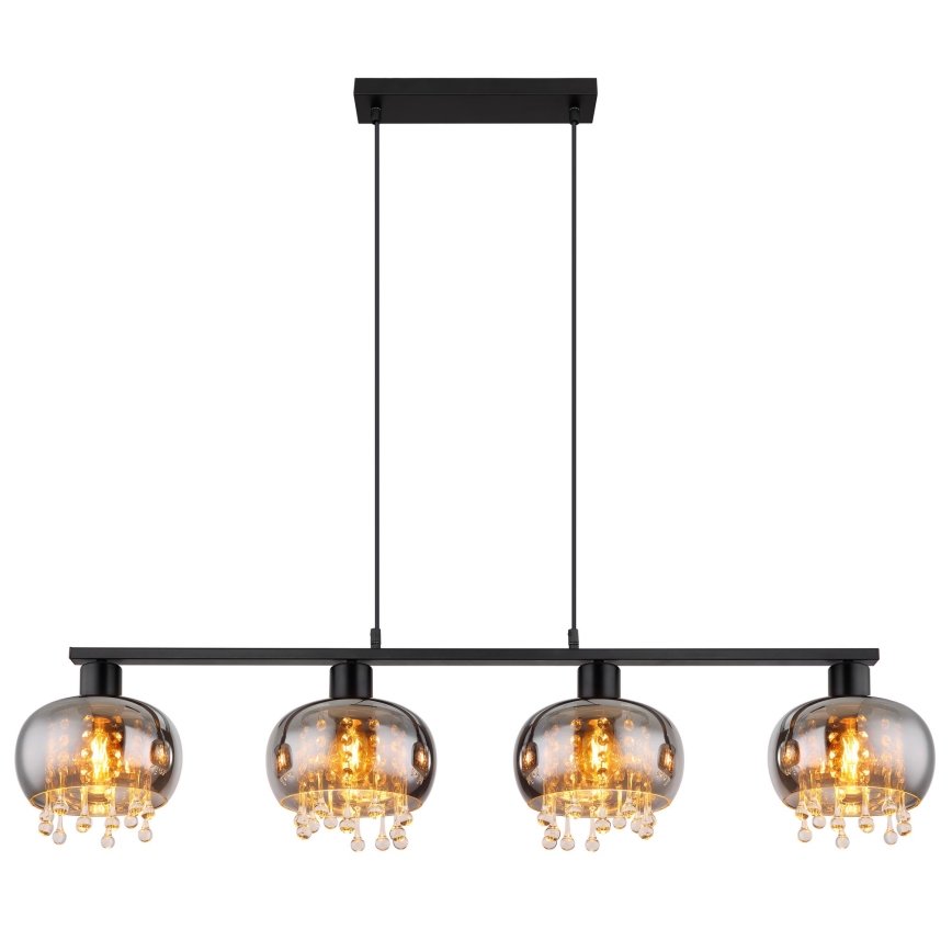 Globo - Κρεμαστό φωτιστικό οροφής 4xE27/9W/230V μαύρο