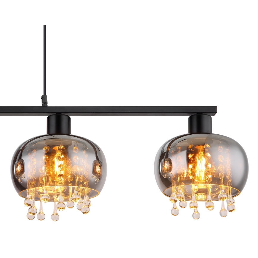Globo - Κρεμαστό φωτιστικό οροφής 4xE27/9W/230V μαύρο