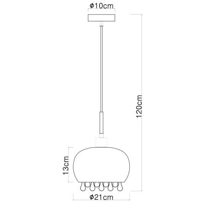 Globo - Κρεμαστό φωτιστικό οροφής 1xE27/9W/230V διάμετρος 21 cm μαύρο
