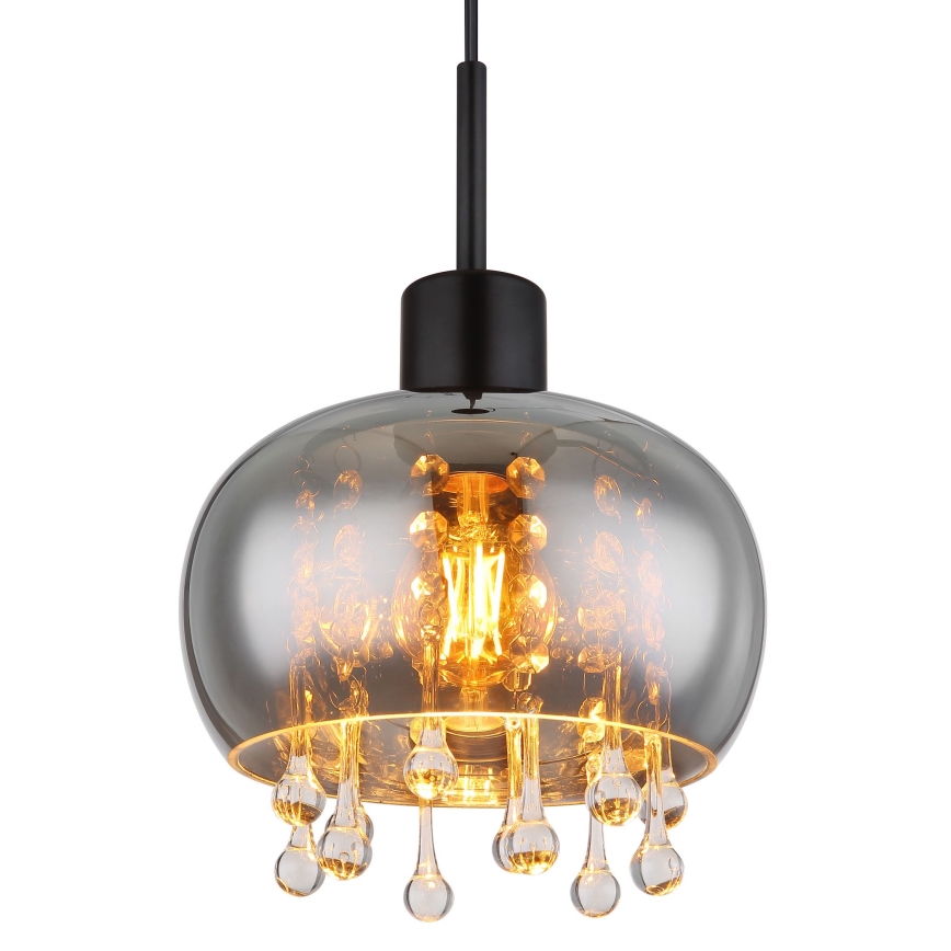 Globo - Κρεμαστό φωτιστικό οροφής 1xE27/9W/230V διάμετρος 21 cm μαύρο