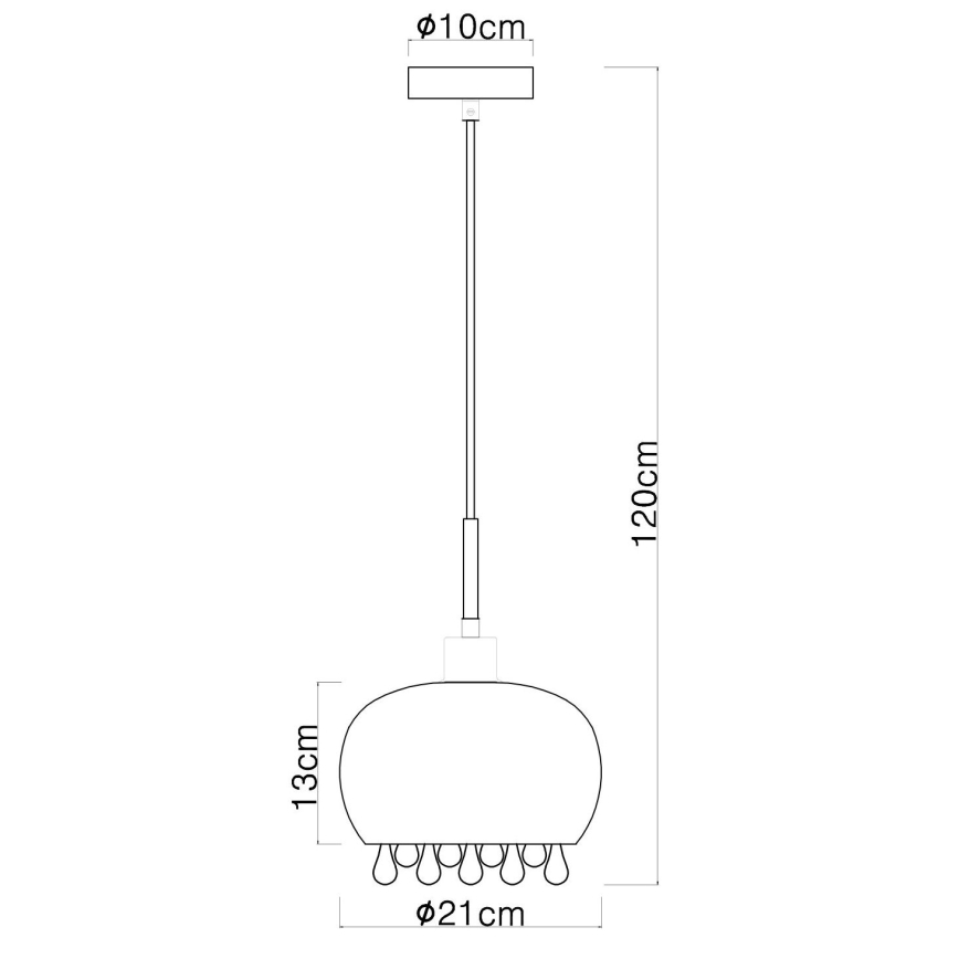 Globo - Κρεμαστό φωτιστικό οροφής 1xE27/9W/230V διάμετρος 21 cm μαύρο