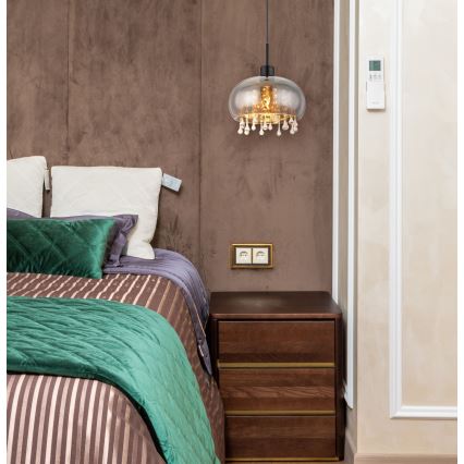 Globo - Κρεμαστό φωτιστικό οροφής 1xE27/9W/230V διάμετρος 28 cm μαύρο