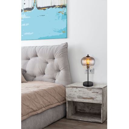 Globo - Eπιτραπέζιο φωτιστικό 1xE27/6W/230V διάμετρος 21 cm μαύρο