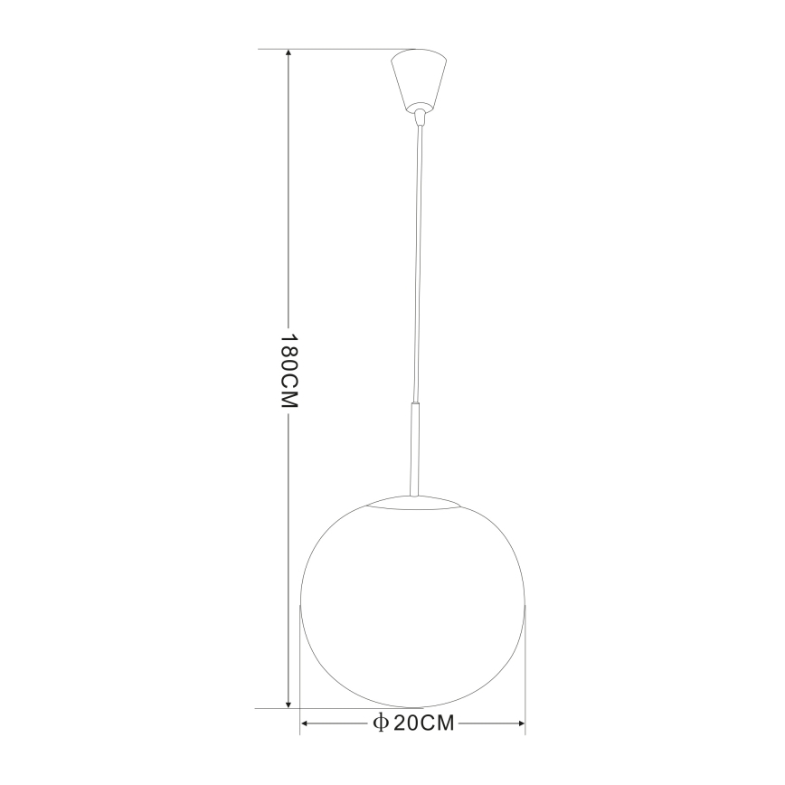 Globo - Κρεμαστό φωτιστικό οροφής μπάλα 1xE27/60W/230V δ. 20 cm
