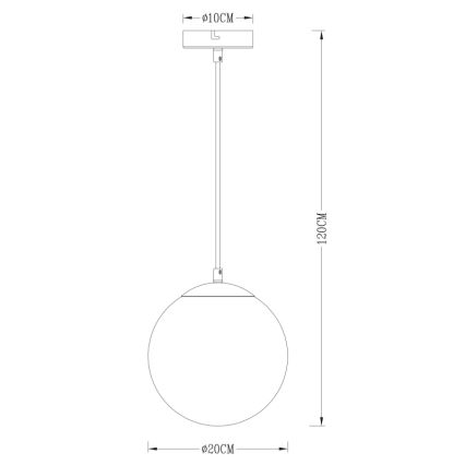 Globo - Κρεμαστό φωτιστικό οροφής 1xE27/40W/230V διάμετρος 20 cm