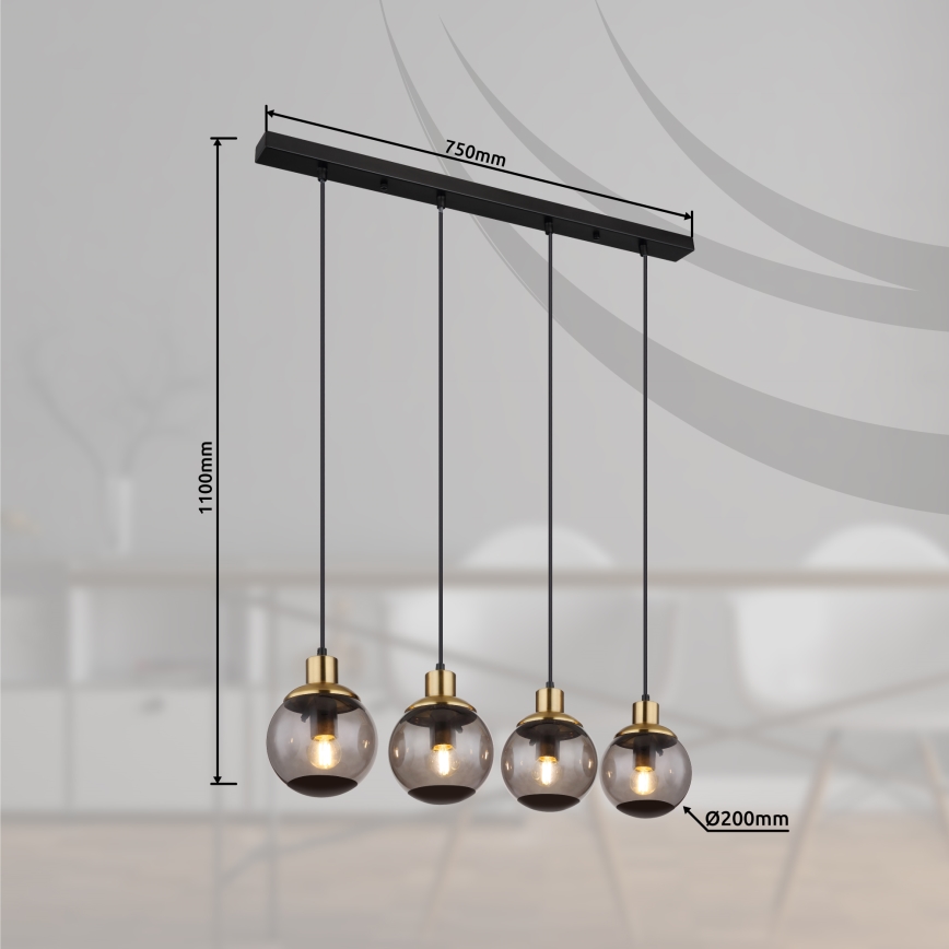 Globo - Πολύφωτο με συρματόσχοινο 4xE27/25W/230V
