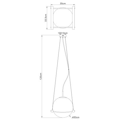 Globo -  Κρεμαστό φωτιστικό οροφής 1xE27/15W/230V καουτσοουκόδεντρο