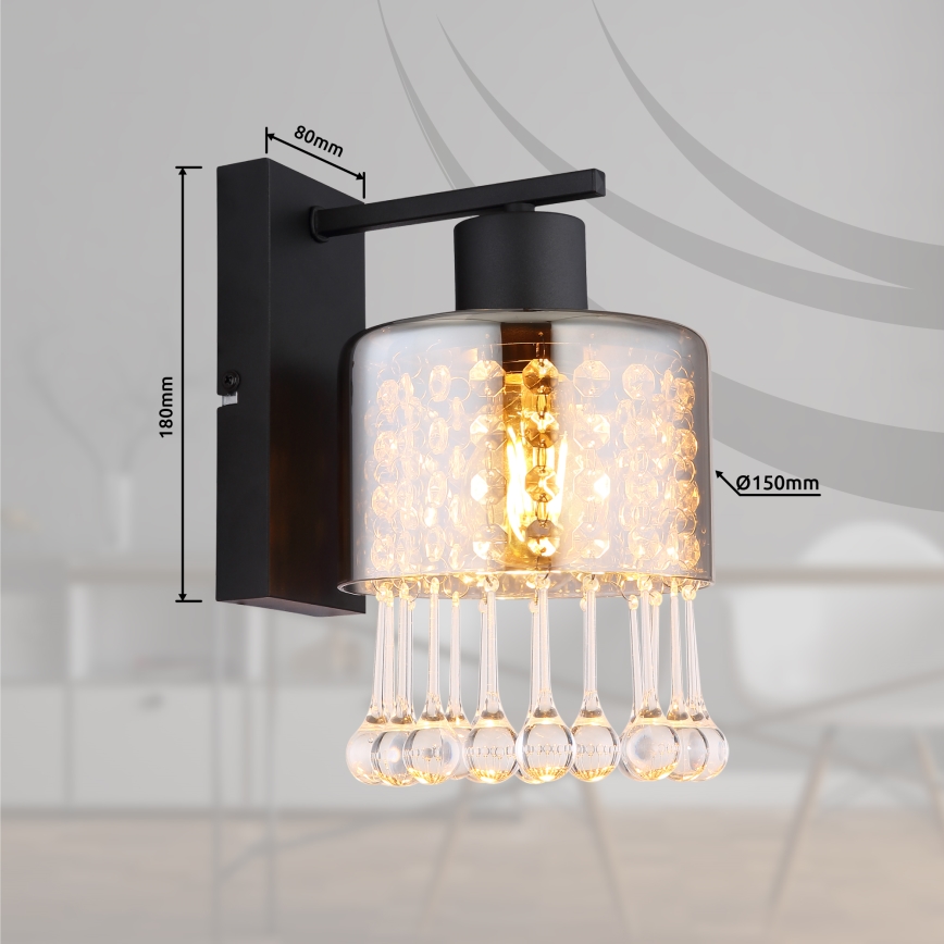 Globo - Λάμπα τοίχου 1xE27/60W/230V μαύρο