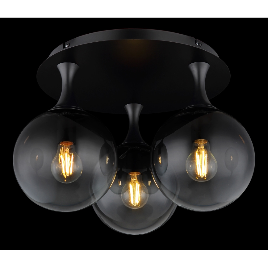 Globo - Πλαφονιέρα οροφής 3xE27/10W/230V διάμετρος 46 cm μαύρο