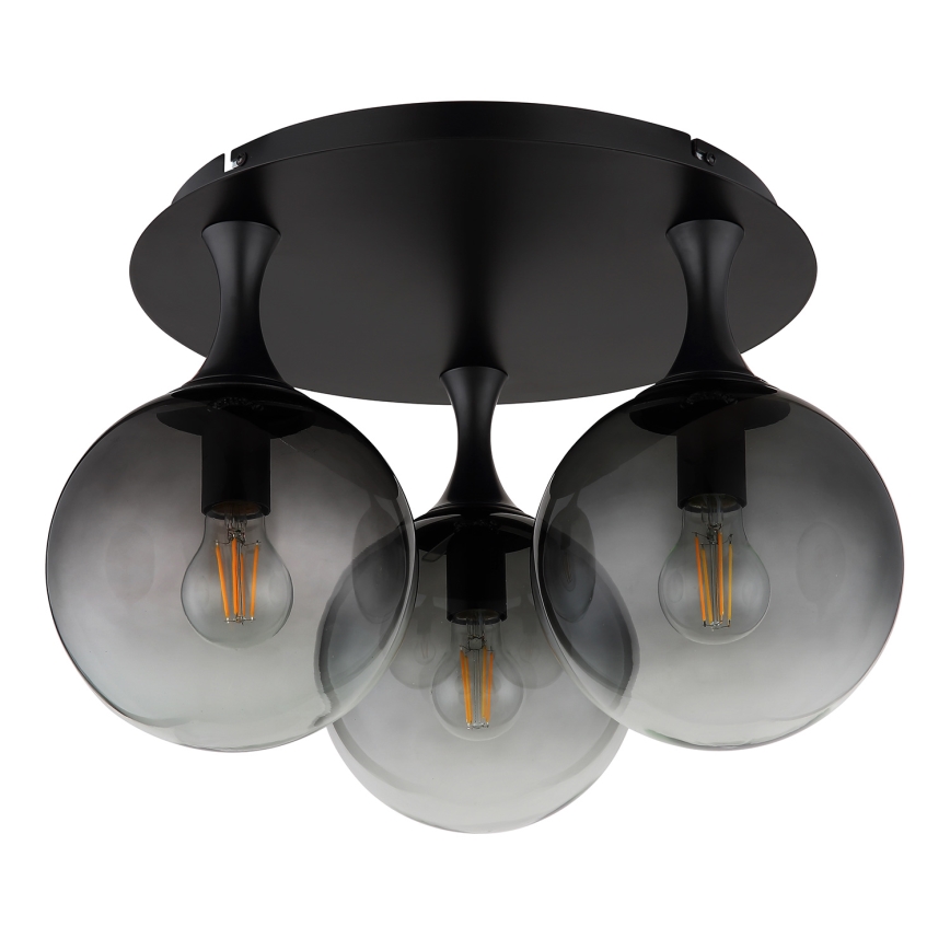 Globo - Πλαφονιέρα οροφής 3xE27/10W/230V διάμετρος 46 cm μαύρο