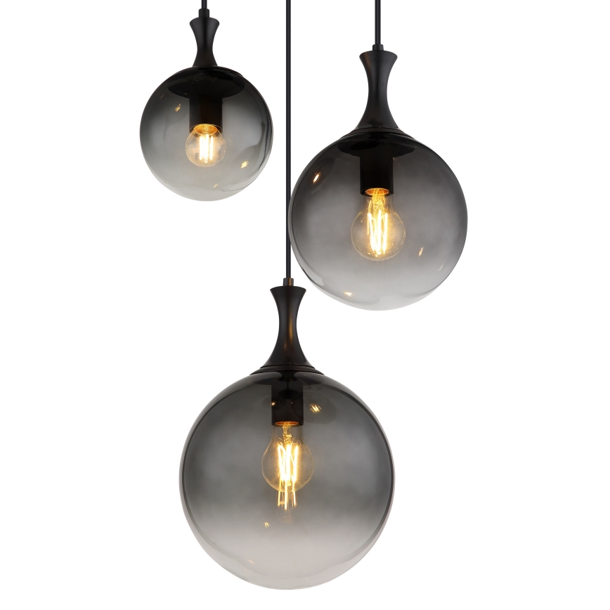 Globo - Κρεμαστό φωτιστικό οροφής 3xE27/10W/230V διάμετρος 48 cm μαύρο