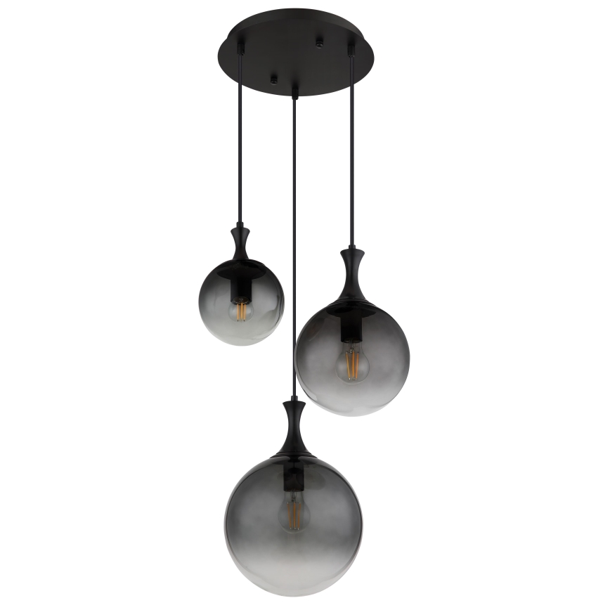Globo - Κρεμαστό φωτιστικό οροφής 3xE27/10W/230V διάμετρος 48 cm μαύρο