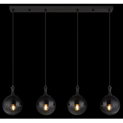 Globo - Κρεμαστό φωτιστικό οροφής 4xE27/10W/230V μαύρο