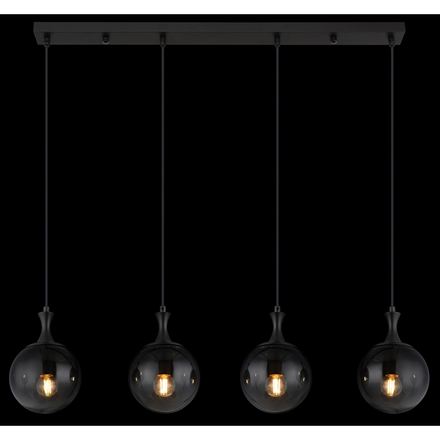 Globo - Κρεμαστό φωτιστικό οροφής 4xE27/10W/230V μαύρο