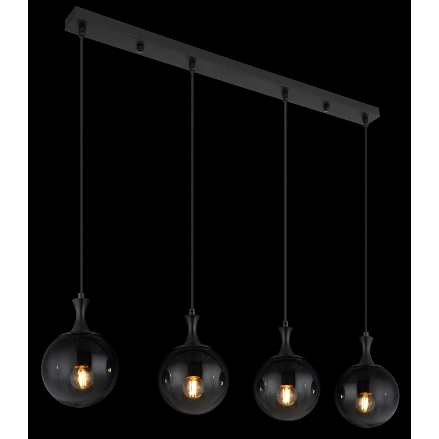 Globo - Κρεμαστό φωτιστικό οροφής 4xE27/10W/230V μαύρο