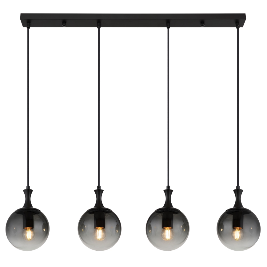Globo - Κρεμαστό φωτιστικό οροφής 4xE27/10W/230V μαύρο