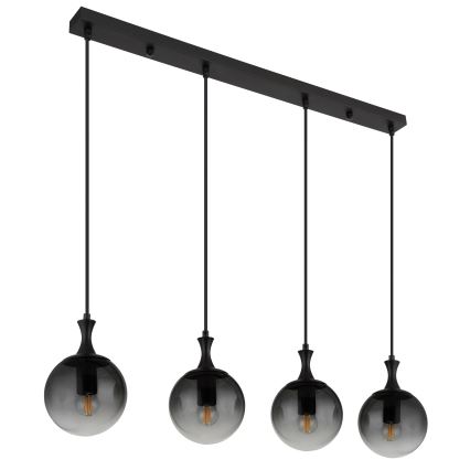 Globo - Κρεμαστό φωτιστικό οροφής 4xE27/10W/230V μαύρο