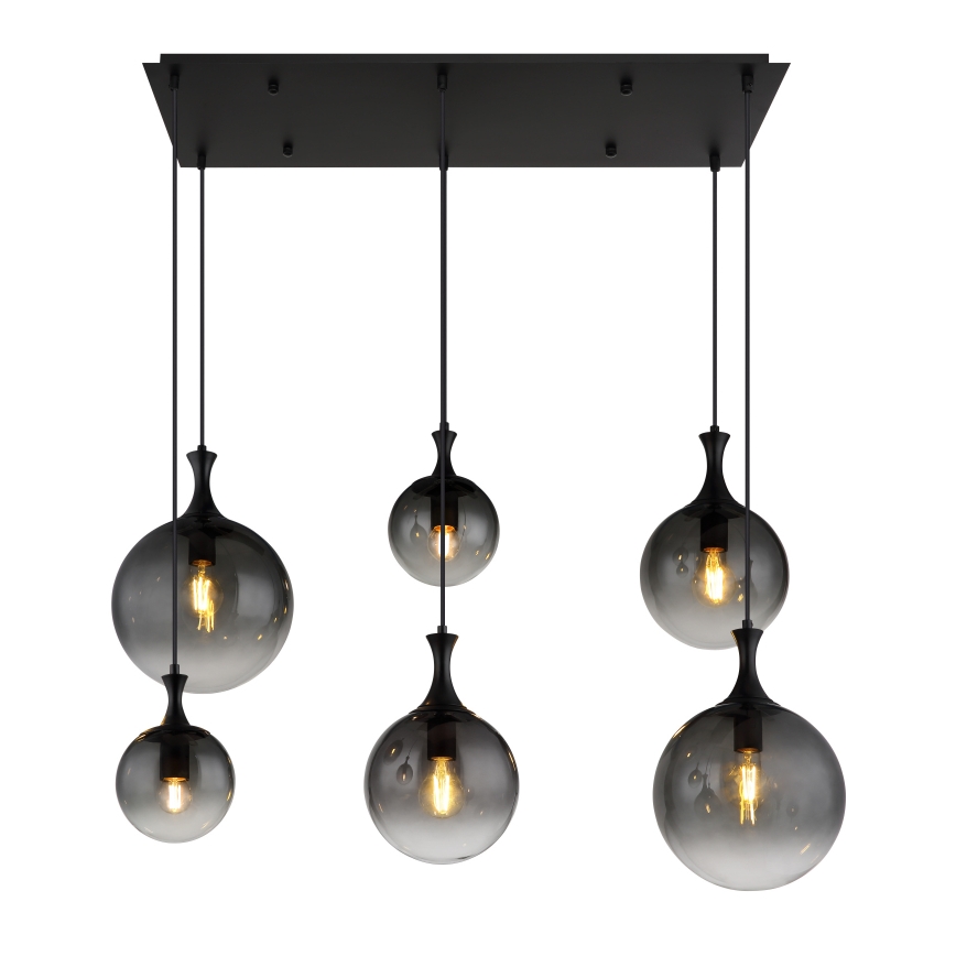 Globo - Κρεμαστό φωτιστικό οροφής 6xE27/10W/230V μαύρο