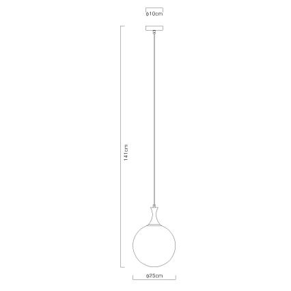 Globo - Κρεμαστό φωτιστικό οροφής 1xE27/10W/230V διάμετρος 25 cm μαύρο