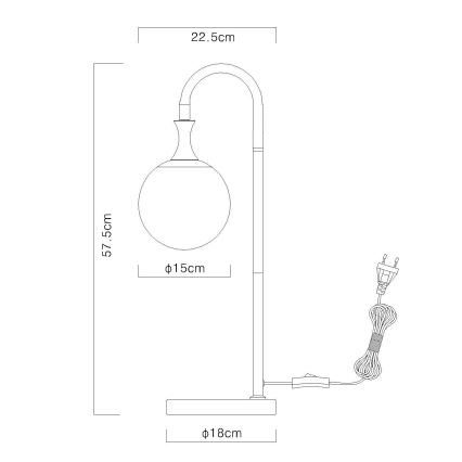 Globo - Eπιτραπέζιο φωτιστικό 1xE27/10W/230V μαύρο