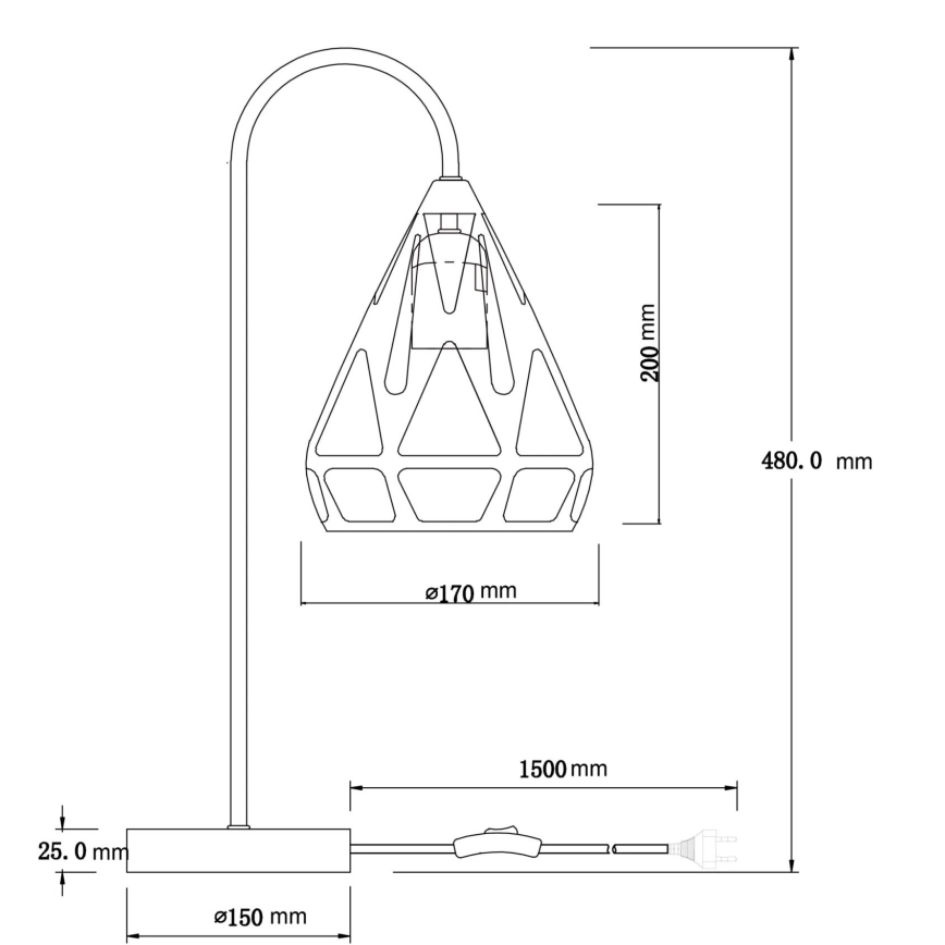 Globo - Eπιτραπέζιο φωτιστικό 1xE27/40W/230V
