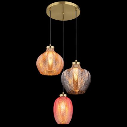Globo - Κρεμαστό φωτιστικό με καλώδιο 3xE27/60W/230V Ø 45 cm