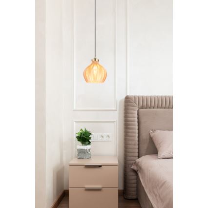 Globo - Κρεμαστό φωτιστικό με καλώδιο 1xE27/60W/230V Ø 22 cm χρυσό
