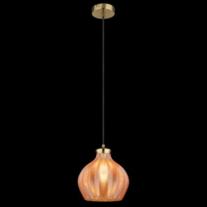 Globo - Κρεμαστό φωτιστικό με καλώδιο 1xE27/60W/230V Ø 22 cm χρυσό