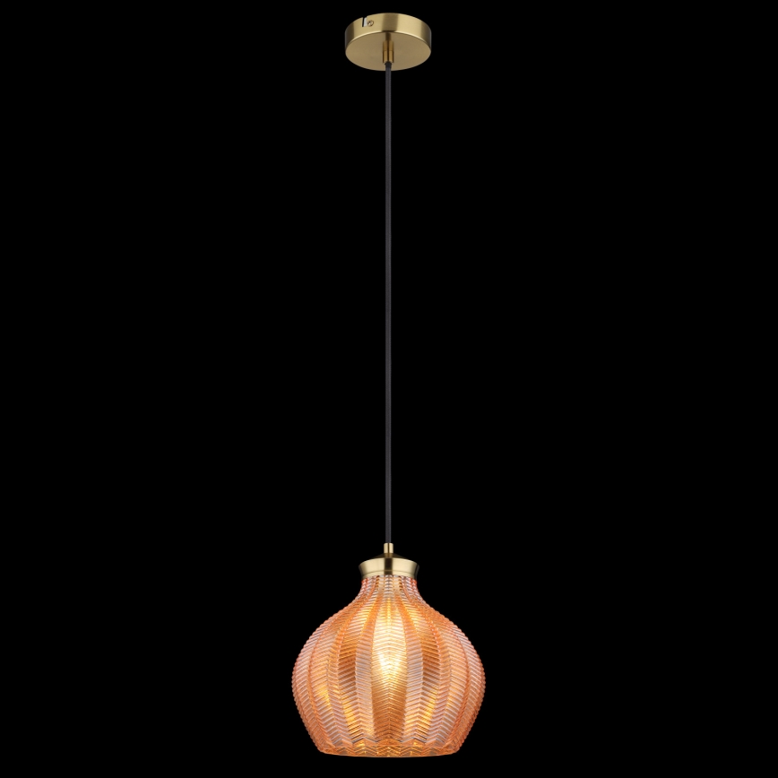 Globo - Κρεμαστό φωτιστικό με καλώδιο 1xE27/60W/230V Ø 22 cm χρυσό