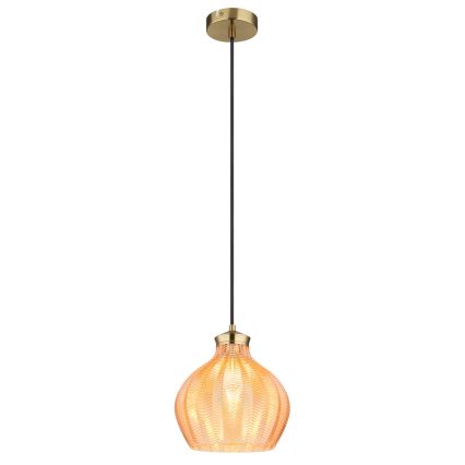 Globo - Κρεμαστό φωτιστικό με καλώδιο 1xE27/60W/230V Ø 22 cm χρυσό