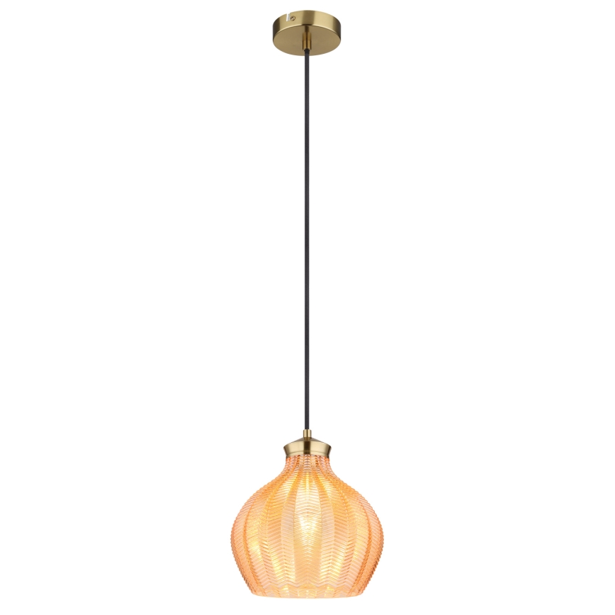 Globo - Κρεμαστό φωτιστικό με καλώδιο 1xE27/60W/230V Ø 22 cm χρυσό