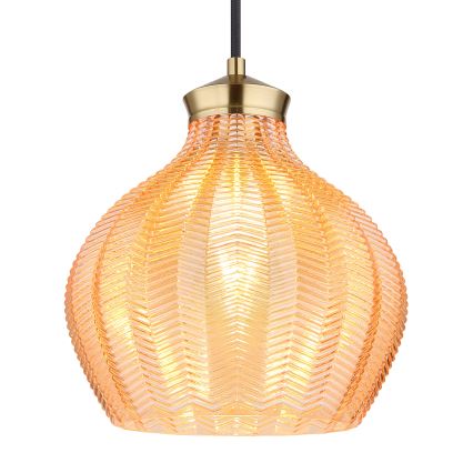 Globo - Κρεμαστό φωτιστικό με καλώδιο 1xE27/60W/230V Ø 22 cm χρυσό