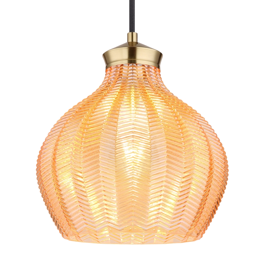 Globo - Κρεμαστό φωτιστικό με καλώδιο 1xE27/60W/230V Ø 22 cm χρυσό