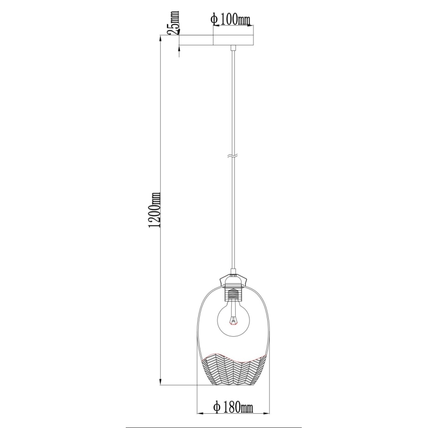 Globo - Κρεμαστό φωτιστικό με καλώδιο 1xE27/60W/230V Ø 22 cm χρυσό