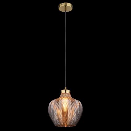 Globo - Κρεμαστό φωτιστικό με καλώδιο 1xE27/60W/230V διάμ. 22 cm καπνιστό