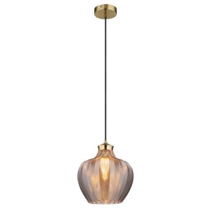 Globo - Κρεμαστό φωτιστικό με καλώδιο 1xE27/60W/230V διάμ. 22 cm καπνιστό