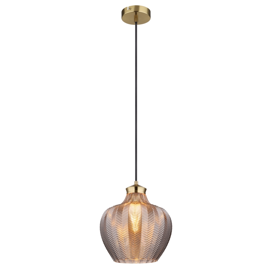 Globo - Κρεμαστό φωτιστικό με καλώδιο 1xE27/60W/230V διάμ. 22 cm καπνιστό