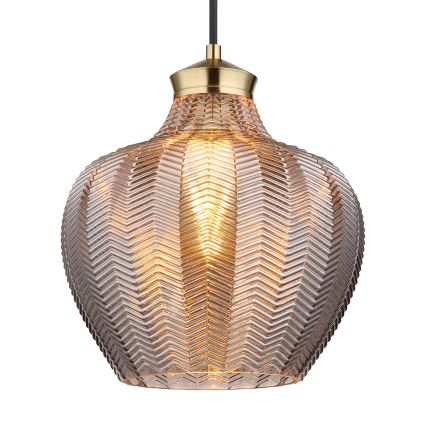 Globo - Κρεμαστό φωτιστικό με καλώδιο 1xE27/60W/230V διάμ. 22 cm καπνιστό