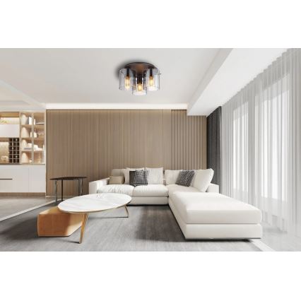 Globo - Φωτιστικό οροφής 3xE27/40W/230V διάμετρος 37 cm γκρι